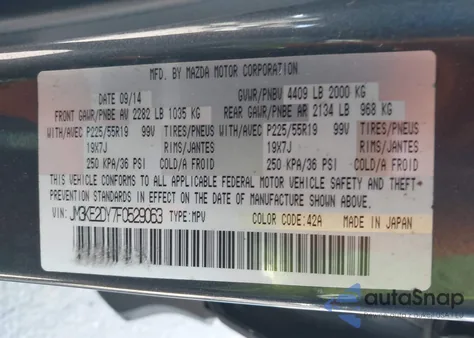 2015 Mazda Cx-5 Grand Touring from USA, damaged, VIN JM3KE2DY7F0529063